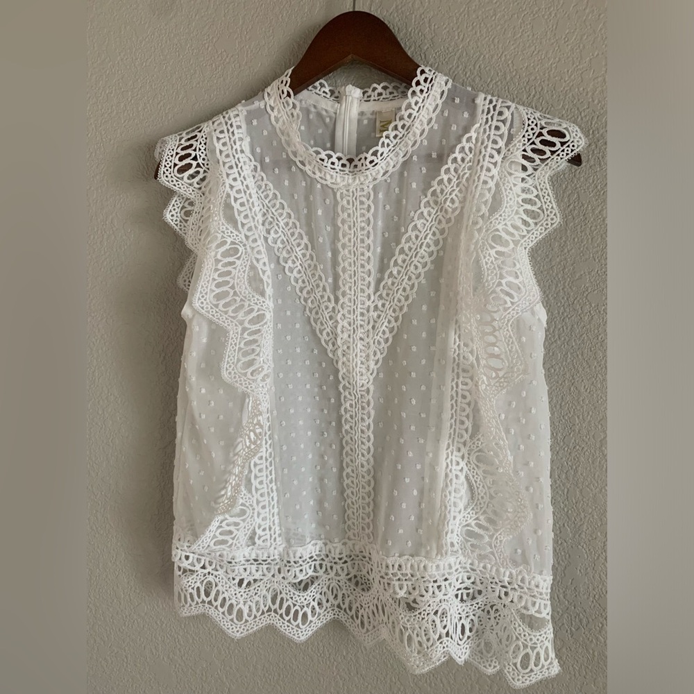 White Laced Blouse Top